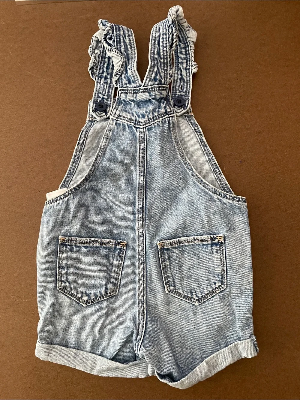Girls GAP Light Wash Denim Short Overalls